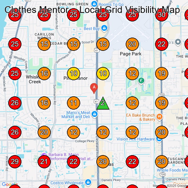 Clothes Mentor GeoGrid visibility map for Women'S Clothing Store in Fort Myers